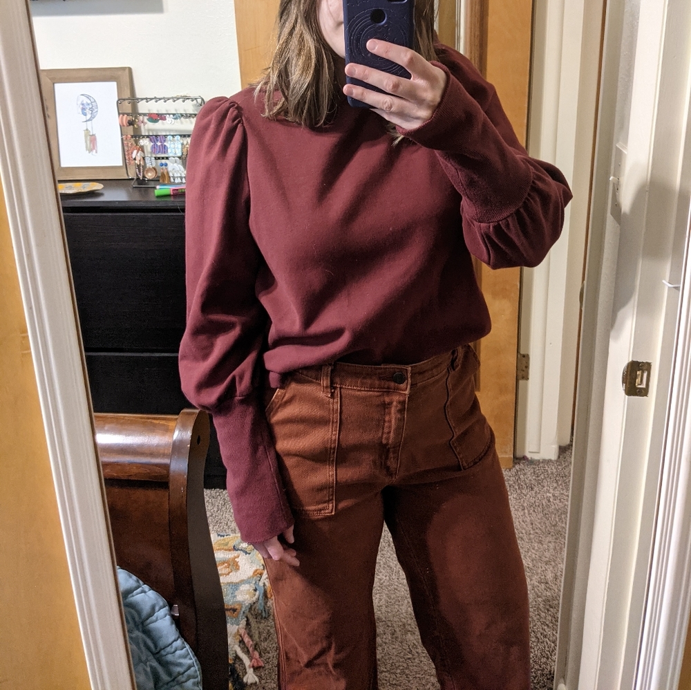 Burgundy Sweatshirt Maroon Shoulder